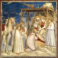 Heilige drei Könige Giotto di Bondone - No. 18 Scenes from the Life of Christ - 2. Adoration of the Magi - WGA09195