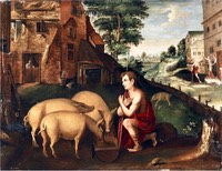 Der verlorene Sohn als Schweinehirte Flmisch 17Jh